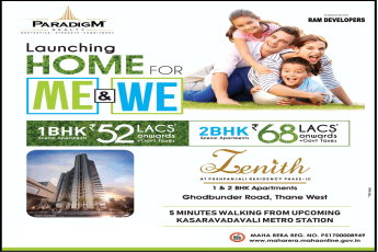 Book 1 BHK apartment starting at Rs. 52 Lacs at Paradigm Zenith, Mumbai